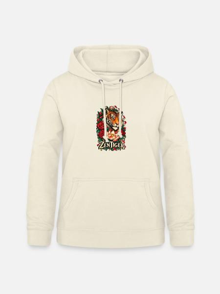ZenTiger Florale Kraft - Frauen Hoodie - Vanille-Milchshake