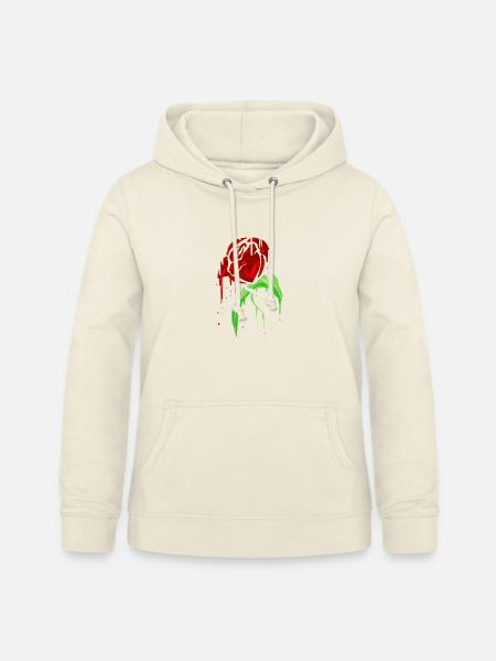 Blutende rote Rose tropfend - Frauen Hoodie - Vanille-Milchshake
