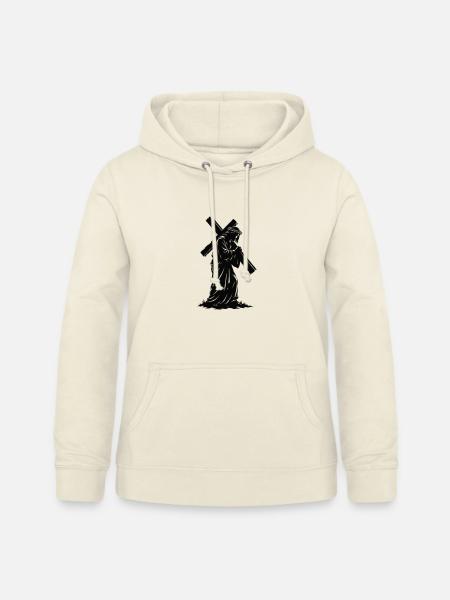 Kreuzsilhouette der Andacht - Frauen Hoodie - Vanille-Milchshake