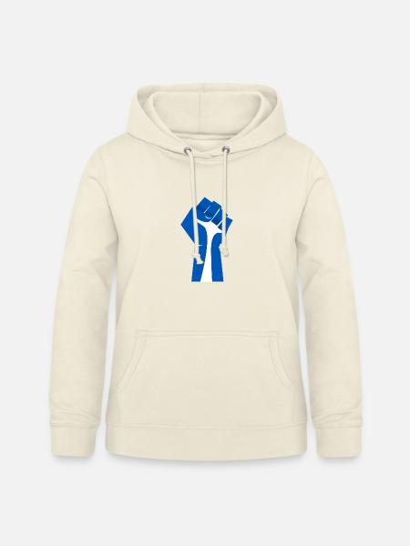 Die erhobene Faust (blau, weiß) - Frauen Hoodie - Vanille-Milchshake