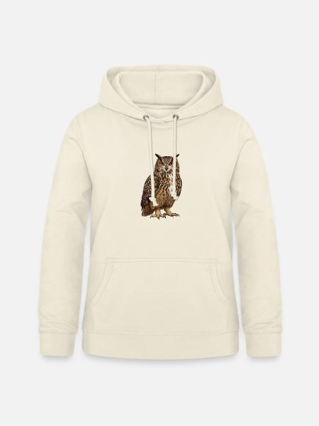 Uhu – Vogelillustration - Frauen Hoodie - Vanille-Milchshake