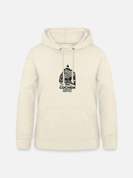 Cochem Silhouette Rhein Mosel - Frauen Hoodie - Vanille-Milchshake