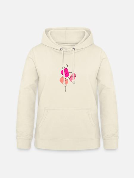 Lineart Flamingo mit Farbunterlegung - Frauen Hoodie - Vanille-Milchshake