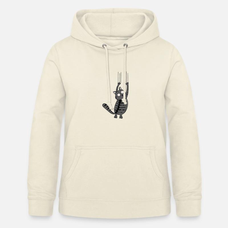 Panic Cat Striped Version - Women's Hoodie - vanilla
