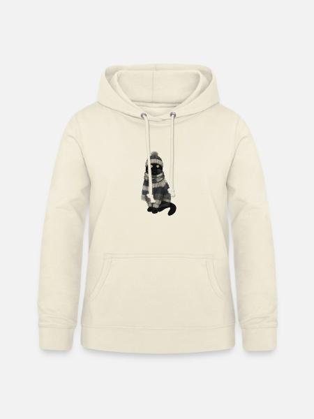 Katze im Strickpullover Winter Weihnachten - Frauen Hoodie - Vanille-Milchshake