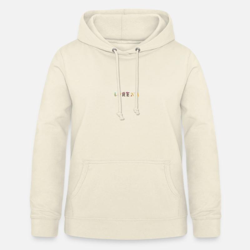 LORENA Name Art avec fleurs brodées - Sweat à capuche Femme - vanille