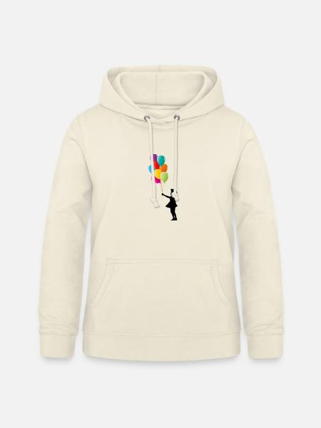 Mädchen mit bunten Luftballons - Frauen Hoodie - Vanille-Milchshake