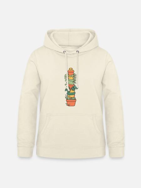 Niedliche Zimmerpflanzen Im Blumentopf - Frauen Hoodie - Vanille-Milchshake