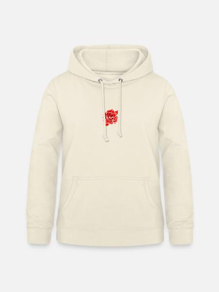 Rote Rose mit Totenkopf - Frauen Hoodie - Vanille-Milchshake