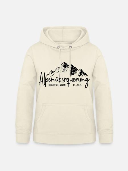 Alpenüberquerung E5 2026 / Oberstdorf - Meran - Frauen Hoodie - Vanille-Milchshake