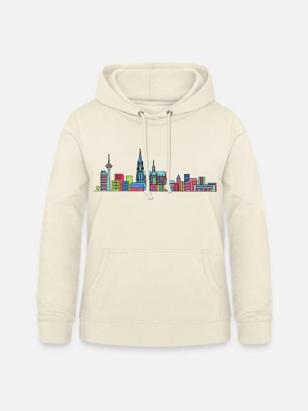 Kölner Stadtschirm Dom: Moderne Linienkunst - Frauen Hoodie - Vanille-Milchshake