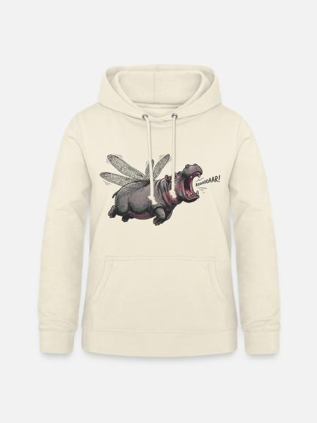 Fliegendes Nilpferd mit Libellenflügeln - Frauen Hoodie - Vanille-Milchshake