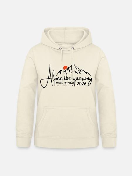 Alpenüberquerung 2026, Oberstdorf Meran, Wandern - Frauen Hoodie - Vanille-Milchshake