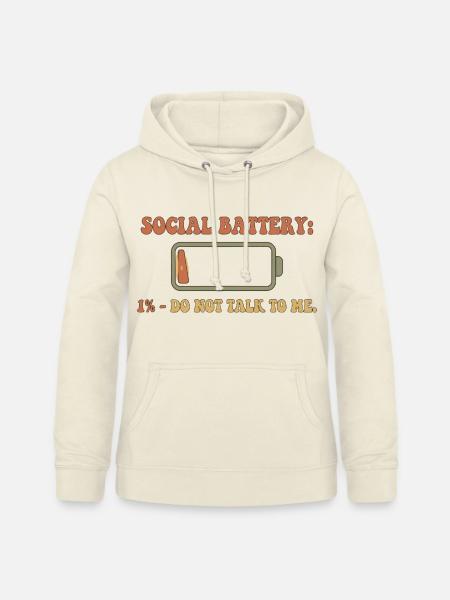 Sozialbatterie 1% – Nicht stören - Frauen Hoodie - Vanille-Milchshake
