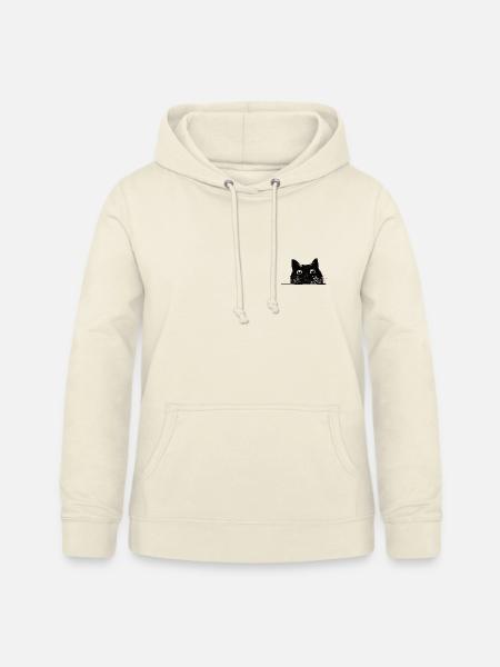 Guckende Katze mit Schnurrhaaren schwarz - Frauen Hoodie - Vanille-Milchshake