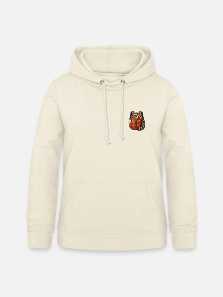 Schläfriger Waschbär im Wanderrucksack - Frauen Hoodie - Vanille-Milchshake