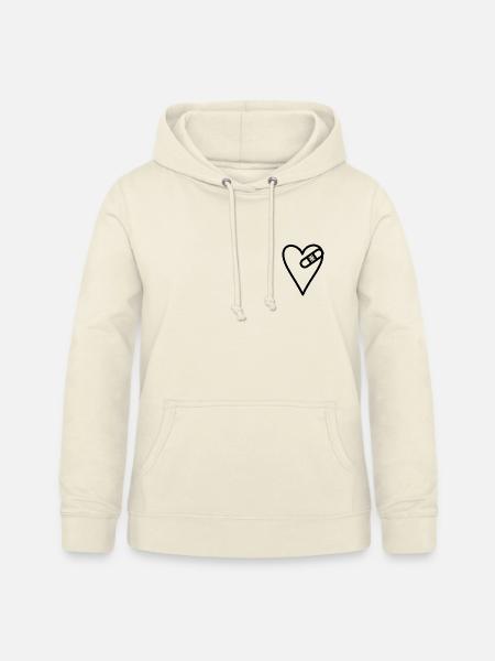 Geflicktes Herz - Frauen Hoodie - Vanille-Milchshake