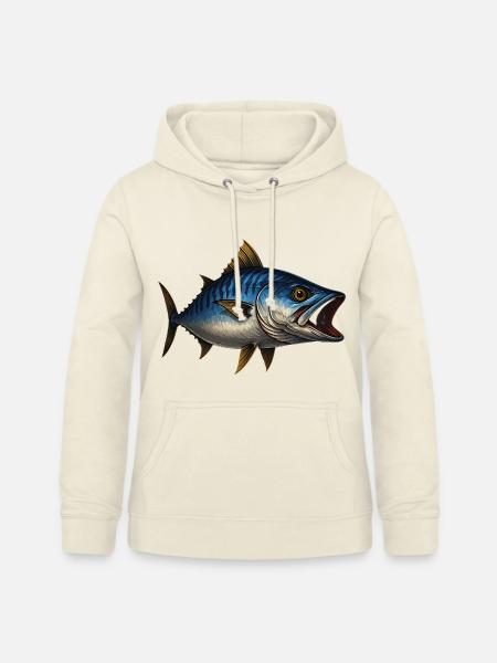 Dynamischer Blauflossen-Thunfisch Illustration - Frauen Hoodie - Vanille-Milchshake