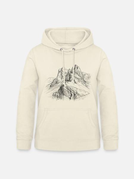 Secada Silhouette | Odle Dolomiten Design | - Frauen Hoodie - Vanille-Milchshake