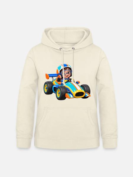 Kleiner Rennfahrer im Go-Kart - Frauen Hoodie - Vanille-Milchshake