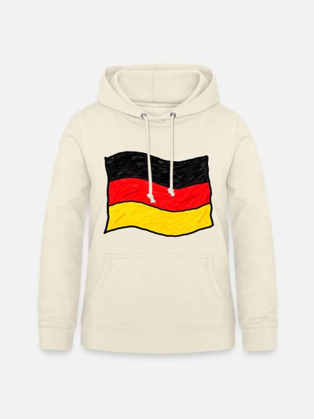 Handgezeichnete Deutschlandflagge - Frauen Hoodie - Vanille-Milchshake
