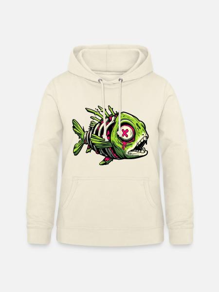 Zombie-Fisch-Graffiti - Frauen Hoodie - Vanille-Milchshake