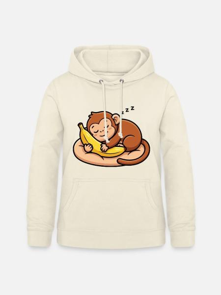 Schlafender Affe mit Banane - Frauen Hoodie - Vanille-Milchshake