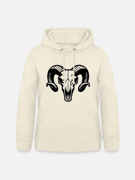 Widderkopf Schädel mit Hörnern - Rammbock - Frauen Hoodie - Vanille-Milchshake