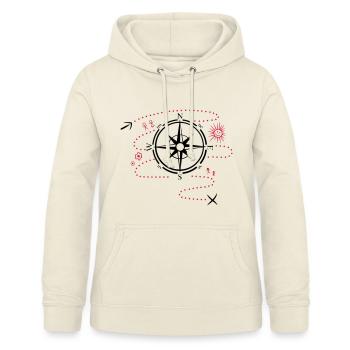 Kompass, Wandern, Wanderkarte, Hiking - Frauen Hoodie - Vanille-Milchshake - Vorne - AI Model Female 172 light (172cm)