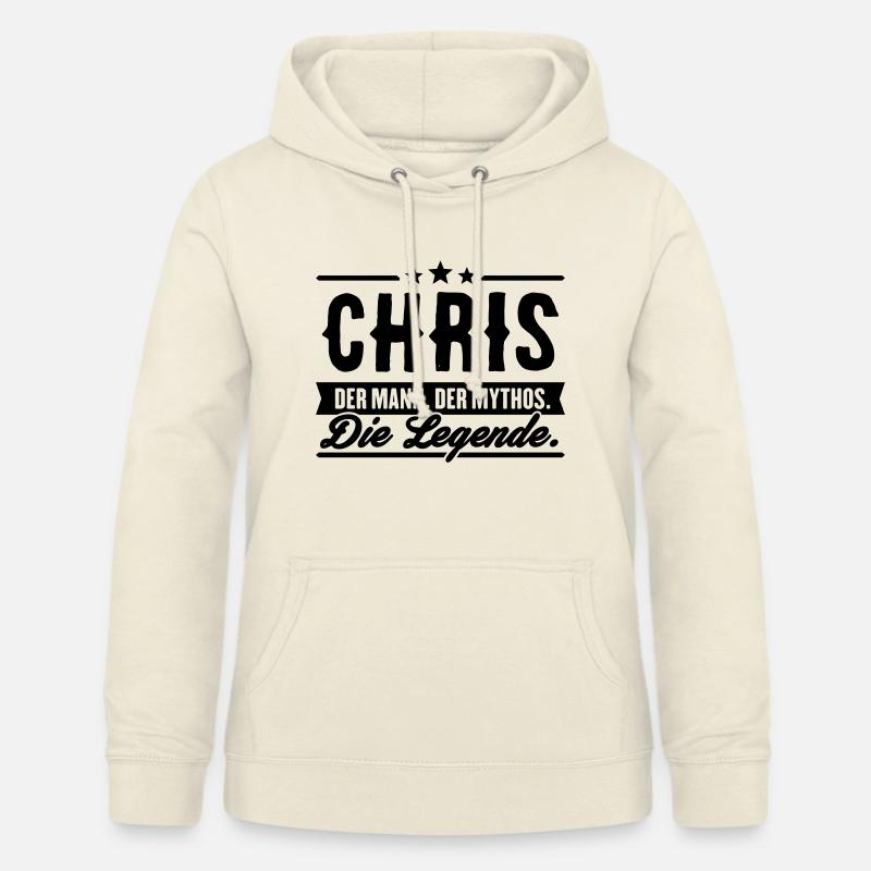 Man Myth Legend Chris - Sweat à capuche Femme - vanille