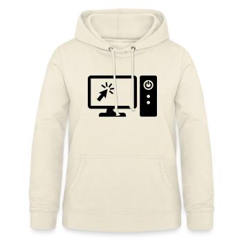 Ordinateur - Sweat à capuche Femme - vanille - Devant - AI Model Female 172 light (172cm)