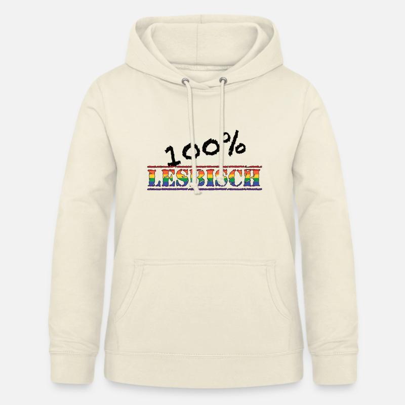 100% lesbienne 1 - Sweat à capuche Femme - vanille