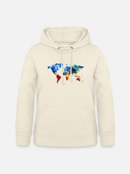 Weltkarte - Frauen Hoodie - Vanille-Milchshake