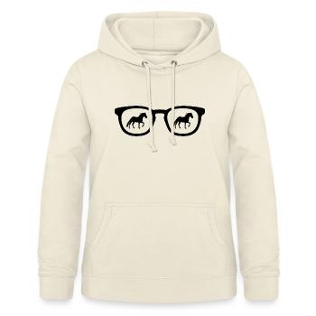 Lunettes de soleil et cheval - - Sweat à capuche Femme - vanille - Devant - AI Model Female 172 light (172cm)