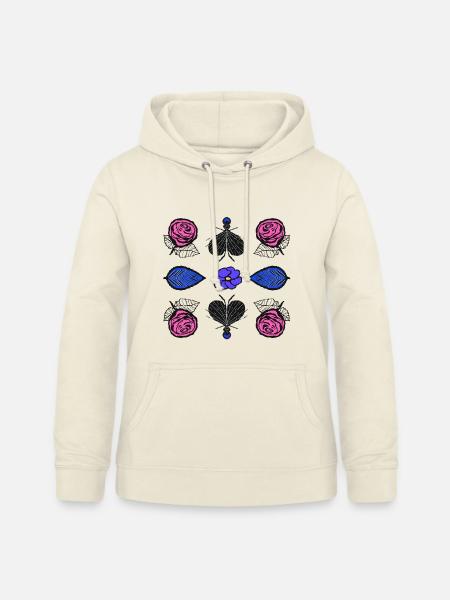 Rosen Pop-Art - Frauen Hoodie - Vanille-Milchshake