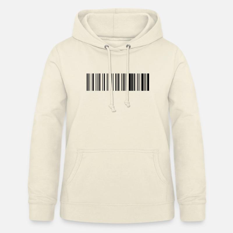 code à barres. - Sweat à capuche Femme - vanille