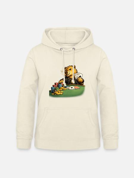 Capybara beim Poker - Frauen Hoodie - Vanille-Milchshake
