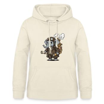 Elephant Explorer Steampunk Steampunk Retro - Women's Hoodie - vanilla - Front - AI Model Female 172 light (172cm)