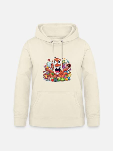 Verrückter Kraken voller Schnickschnack - Frauen Hoodie - Vanille-Milchshake
