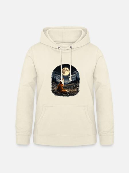 Mondlichtfuchs im Nachtwald - Frauen Hoodie - Vanille-Milchshake