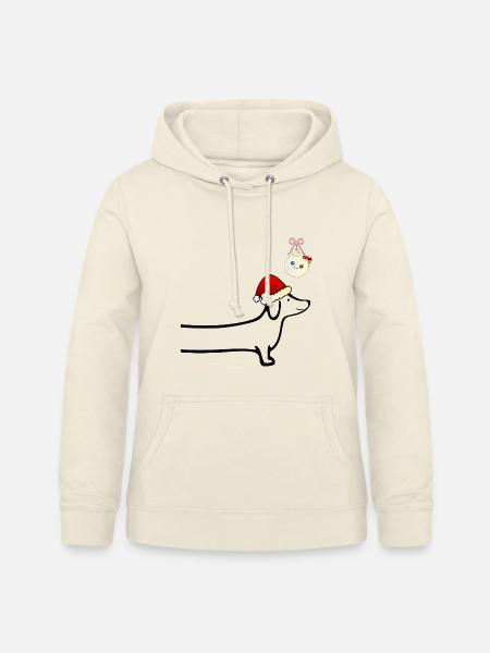 Weihnachten Hunde Dackel - Frauen Hoodie - Vanille-Milchshake