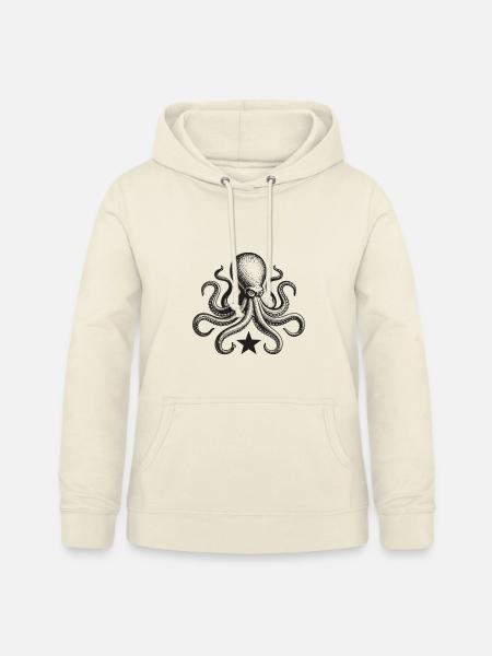 Tintenkrake mit Stern - Frauen Hoodie - Vanille-Milchshake