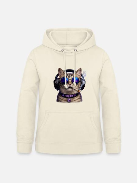 DropWild Loki Techno cat - Frauen Hoodie - Vanille-Milchshake