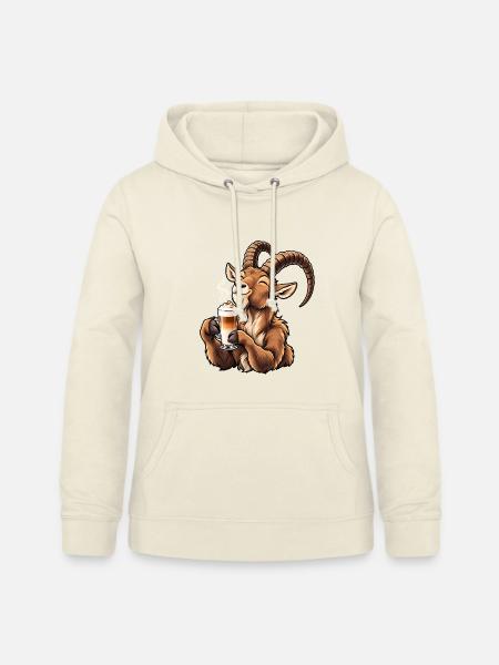 Steinbock mit Latte Macchiato - Frauen Hoodie - Vanille-Milchshake