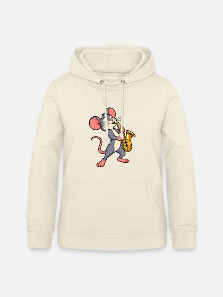 Maus mit Saxophon - Frauen Hoodie - Vanille-Milchshake