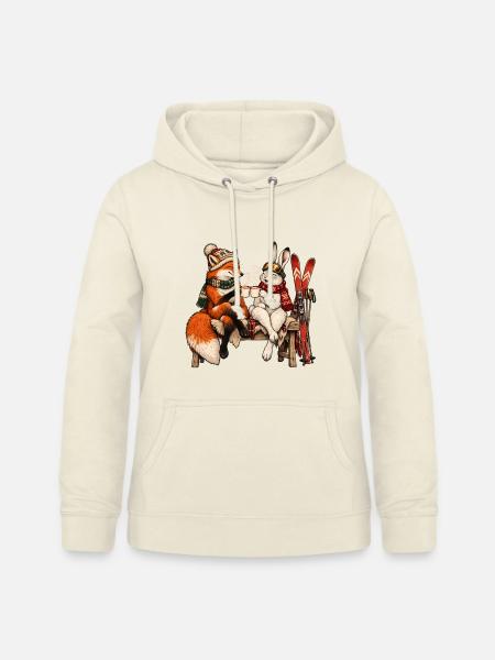 Rotfuchs & Schneehase beim Après-Ski - Frauen Hoodie - Vanille-Milchshake