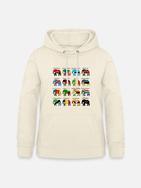 ELEFANTEN AFRIKAS mit Flaggen - Frauen Hoodie - Vanille-Milchshake