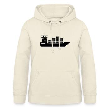 Seecontainerschiff oder Boot mit Containern - Frauen Hoodie - Vanille-Milchshake - Vorne - AI Model Female 172 light (172cm)