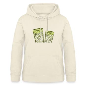 Leuchtendes Apfelweingläser Motiv in Neonfarben - Frauen Hoodie - Vanille-Milchshake - Vorne - AI Model Female 172 light (172cm)