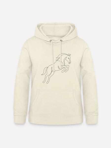 One Line Drawing - Pferd - Frauen Hoodie - Vanille-Milchshake